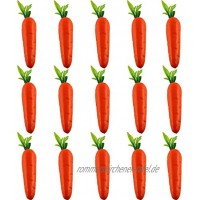 CSNSD Karotten hängende Ornamente Ostern künstlicher Glitzer funkelnde Karotten Dekoration Glitzer Schaum Simulation Gemüse für Osterpartys Basteln Dekoration 15 Stück