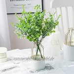 Hochwertiger künstlicher Eukalyptus verwendet für Hauseingangsfensterdekoration Fotografie-Requisiten Vasenfüllung-grün 5-teiliges Set