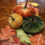 IMFILM 2 x Kürbis-Herbst-Dekorationen 20 cm sortierte Farben Flanell künstliche Kürbisse für Halloween Erntedankfest Herbsternte Heimdekoration
