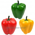 JSJJWSX 5 stücke Kunststoff grün Bell Pfeffer Requisiten Gefälschte Gemüse Früchte Kinder Spielzeug Hochzeitsfest Küchentisch Color : YW
