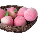 Lorigun Künstliche saftige pfirsiche Simulation gefälschte früchte pfirsiche mit Blatt Foto Requisiten hauptdekoration x 5 stück