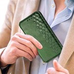 Miagon iPhone 7 8 Mode Hülle,Retro PU Leder Flip Brieftasche Abdeckung Magnetverschluss Folio Ständer Kartensteckplätze Handyhülle,Grün