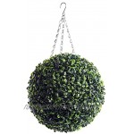2 Künstliche 28 cm große grüne Buchsbaum- Topiari-Bälle zum Aufhängen Formschnitt