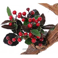 artplants.de Deko Zweig Mini Scheinbeerenzweig WELLA mit Beeren rot 15cm Künstliche Beeren