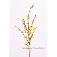 artplants.de Künstlicher Forsythienzweig IHRA 40 Blüten gelb 90cm Kunstzweig Forsythia Goldglöckchen künstlich