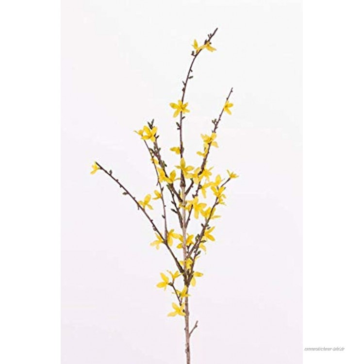 artplants.de Künstlicher Forsythienzweig IHRA 40 Blüten gelb 90cm Kunstzweig Forsythia Goldglöckchen künstlich