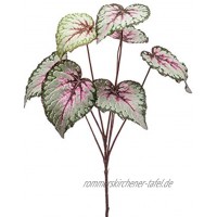 artplants.de Kunstzweig Blattbegonien Zweig Meira grün-rosa 60cm Deko Buntnessel