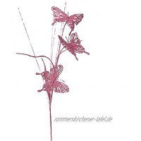 Kslogin 6 x rote Schmetterling-Blumen Zweig künstliche Blumen Puderbeeren aus Schaumstoff 60 cm künstlicher Glitzer-Beerenstiel