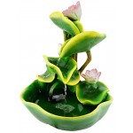 abc HOME living Seerosen dekorativ wirkt beruhigend Luftbefeuchter Polyresin Zimmerbrunnen Wasserlilien ca. 26 cm T x 27 cm B x 34 cm H