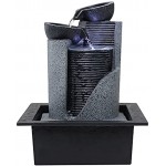 Dehner Zimmerbrunnen Kinay mit LED kaltweiß 21 x 27.5 x 18.3 cm Polyresin grau dunkelgrau