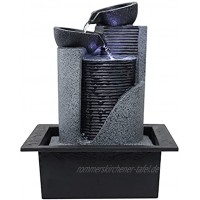 Dehner Zimmerbrunnen Kinay mit LED kaltweiß 21 x 27.5 x 18.3 cm Polyresin grau dunkelgrau