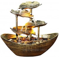 monshop Zimmerbrunnen Tischbrunnen Dekobrunnen Mit Beleuchtung Segelboot Lotus Blatt Desktop Brunnen Home Tischplatte Landschaft Ornament