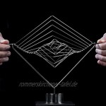 Atellani Square Wave Horizon | Handgefertigt in Italien kinetische Skulptur in Edelstahl Tischgerät und Physikgeschenk Tischspielzeug für Erwachsene Magisches beruhigendes Kunstwerk von Ivan Black
