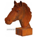 aubaho Skulptur Statue Figur Pferd Eisen Pferdekopf Sculpture Iron Horse Büste Garten