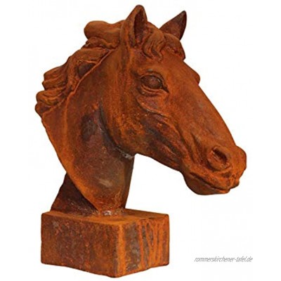 aubaho Skulptur Statue Figur Pferd Eisen Pferdekopf Sculpture Iron Horse Büste Garten