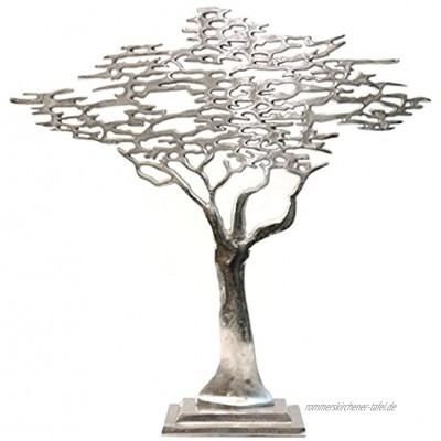 Belle Arte Skulptur Baum Aluminium raw Silber modern Landhaus Dekofigur 40 cm