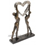 Brillibrum Design Kunst Skulptur Herz Kunststein Abstrakte Moderne Kunst-Figur Wohnzimmer Bronze Dekofigur der Freundschaft & Liebe aus Polystone Lieb