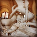 Büste Statue Liebe und Psiche Reproduktion Skulptur Marmor und Kunstharz 13 cm Handwerkskunst Toskano Design handbemalt Geschenkidee Kanova Höhe 13 cm weiß