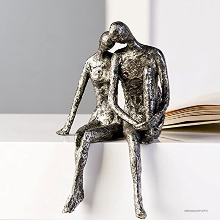 Casablanca 59657 Skulptur Dekofigur Couple Paar Polyresin Farbe: antik-silber Höhe 25 cm