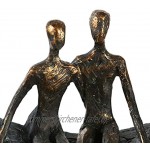 Casablanca Skulptur Moon Poly bronzefarbene Figur Basis dunkelgrau mit Zertifikat und Spruchanhänger