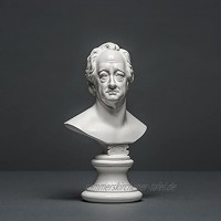 Johann Wolfgang von Goethe Skulptur aus hochwertigem Zellan echte Handarbeit Made in Germany Büste in weiß 17cm
