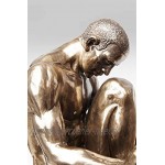 Kare Design Deko Objekt Nude Man Stand Bronze 35cm Bronzefarbene Skulptur Nackter Mann H B T 35,5x25,5x12,5cm
