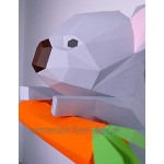 Kit DIY Koala am Ast Papercraft Kit Wandtrophäe Pappe 3D Origami Skulptur 3D Puzzle 3D Kinderdeko VORGESCHNITTEN