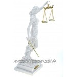 Kremers Schatzkiste Alabaster Justitia Göttin Figur Skulptur Themis BGB Recht Gerechtigkeit 32 cm weiß