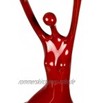 KunstLoft® Skulptur 'Liebreizende Lady' 14x33x11cm | Moderne Kunststein-Figur | Rot Frau Yoga Akt Modern Deko Sitzen Rot | Statue als Unikat Handgefertigtes Kunstwerk | Schöne Wohnzimmer-Deko