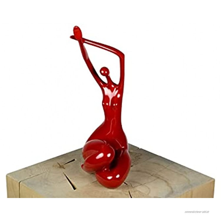KunstLoft® Skulptur 'Liebreizende Lady' 14x33x11cm | Moderne Kunststein-Figur | Rot Frau Yoga Akt Modern Deko Sitzen Rot | Statue als Unikat Handgefertigtes Kunstwerk | Schöne Wohnzimmer-Deko