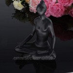 lahomia Keramik Yoga Figur Statue Yoga Frau sitzend Meditation Dekofigur Skulptur Tischdekoration Schwarz A