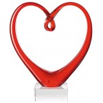 Leonardo Heart Skulptur rot B H T: 21 24 8 cm handgefertigtes Farbglas 090871
