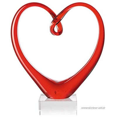 Leonardo Heart Skulptur rot B H T: 21 24 8 cm handgefertigtes Farbglas 090871