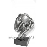 Lifestyle & More Exklusive Deko Büste Skulptur Dekofigur aus Kunststein in schwarz Silber 17x23 cm
