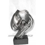 Lifestyle & More Exklusive Deko Büste Skulptur Dekofigur aus Kunststein in schwarz Silber 17x23 cm
