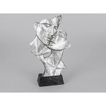 Lifestyle & More Exklusive Deko Büste Skulptur Paar küssend aus Keramik in schwarz Silber Höhe 40 cm