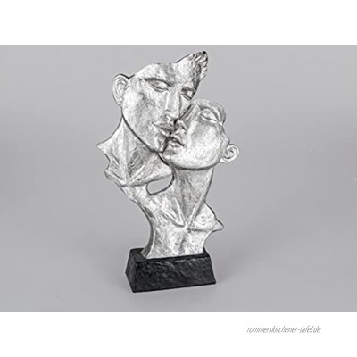 Lifestyle & More Exklusive Deko Büste Skulptur Paar küssend aus Keramik in schwarz Silber Höhe 40 cm