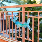 Liffy Metall Meerjungfrau Wandkunst im Freien hängenden Glas Dekor blau dekorative Skulptur für Terrasse Pool oder Badezimmer