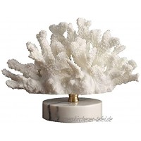 XDYFF Korallen Deko Wohnzimmer Figur aus Kunstharz Ozean Tier Skulptur Deko Modern Für Zu Hause Heim Ornamente,Weiß