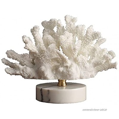 XDYFF Korallen Deko Wohnzimmer Figur aus Kunstharz Ozean Tier Skulptur Deko Modern Für Zu Hause Heim Ornamente,Weiß