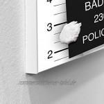 BANJADO Design Magnettafel | magnetische Pinnwand weiß | Metall Memoboard 50cm x 50cm mit Motiv Bad Dog Jack Russel