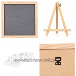 ewtshop Letter Board aus Holz und Filz Buchstaben Tafel Buchstabenbrett Rillentafel Stecktafel mit 170 weißen Buchstaben und Zahlen Retro Design