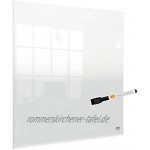 Nobo Mini-Whiteboard für Tisch- oder Wandmontage Tragbar Trocken Abwischbares Acrylglas Rahmenlos 450 x 450 mm Inklusive Markerstift und Montagepads Durchsichtig 1915617