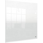 Nobo Mini-Whiteboard für Tisch- oder Wandmontage Tragbar Trocken Abwischbares Acrylglas Rahmenlos 450 x 450 mm Inklusive Markerstift und Montagepads Durchsichtig 1915617