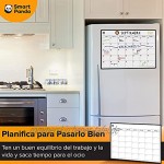 SmartPanda magnetisches Whiteboard und Kühlschrank-Kalender ideal um organisiert zu sein Ideal für Monatsplanungen Veranstaltungseinträge und Ferienpläne in spanischer Sprache