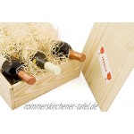 Amazinggirl Weinbox Geschenk-Box Holz Holzbox mit Deckel Holzschatulle Holzschachtel Schatulle Weinkiste Holzkiste für 2 Wein-Flaschen