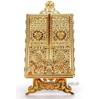 Islamisches Metall Koran Box mit Standplatz Kaaba Tür Motiv islamische Dekorationen für Haus Muslim Haus und Tischdekoration perfekte Islamischer Geschenke Gold