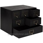 Kate und Laurel Apothekerschrank Holz Schreibtisch Schublade Set mit Briefhalter 6 Schubladen schwarz