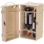 LAUBLUST Holzkiste für 4 Weinflaschen ca. 35x19x19cm Natur FSC® Weinkiste mit Deckel 2 Trageseile & Verschluss