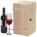 LAUBLUST Holzkiste für 4 Weinflaschen ca. 35x19x19cm Natur FSC® Weinkiste mit Deckel 2 Trageseile & Verschluss